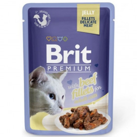 Пауч за котки Brit Premium Delicate - Телешки филенца в желе